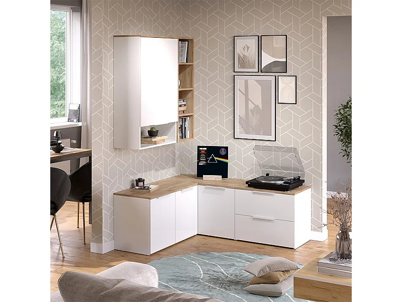 Woonwand wit/sonoma 80x40x50 wido