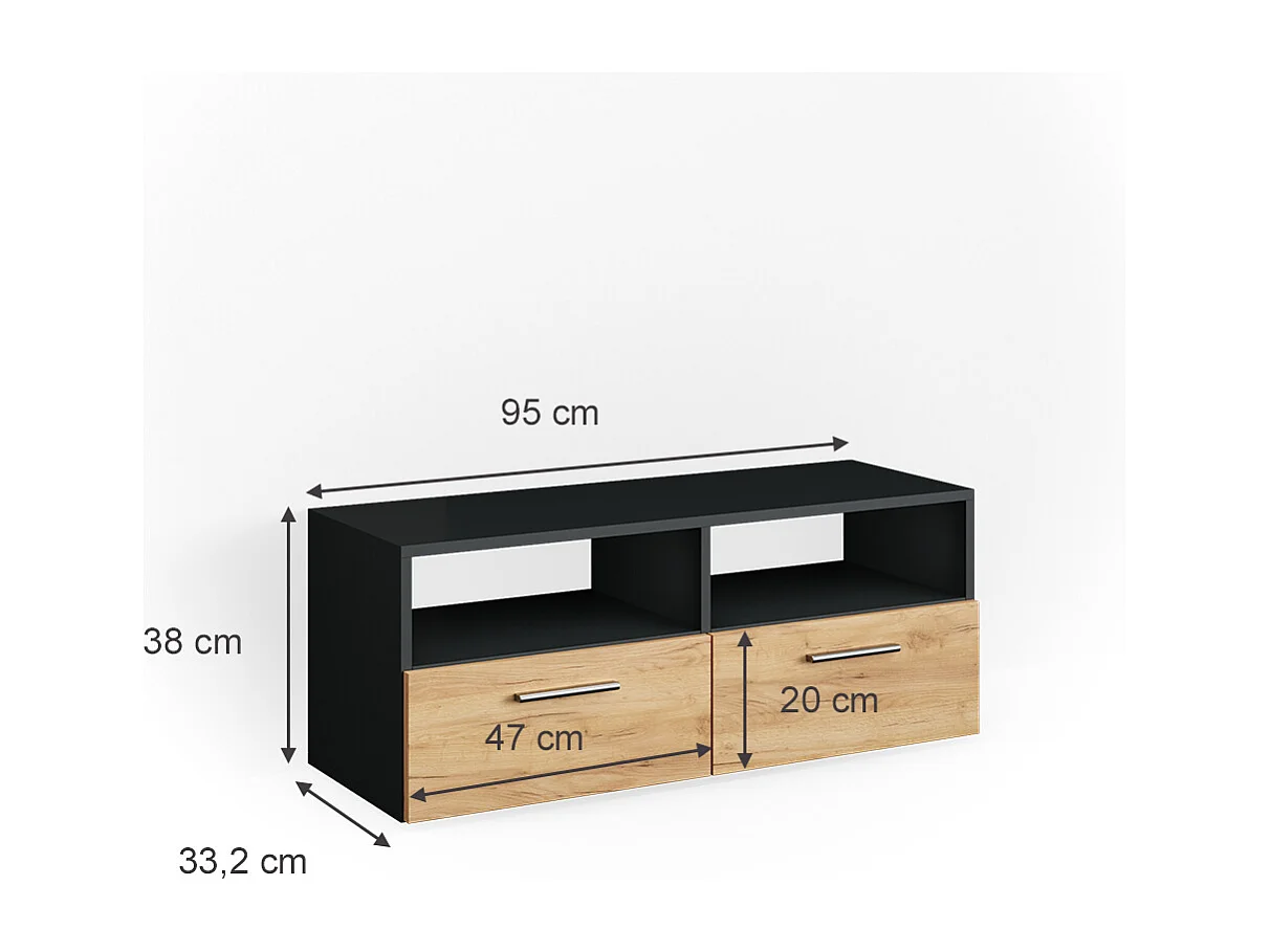 Lowboard anthrazit 95x33.2x38 diego
