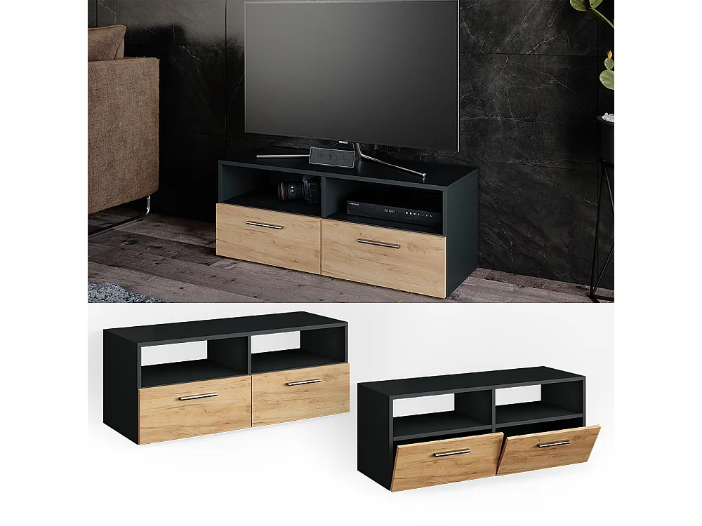 Meuble tv anthracite 95x33.2x38 diego
