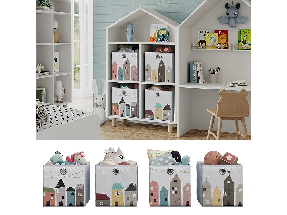 Boîte pliante gris (ville) 30x30x30