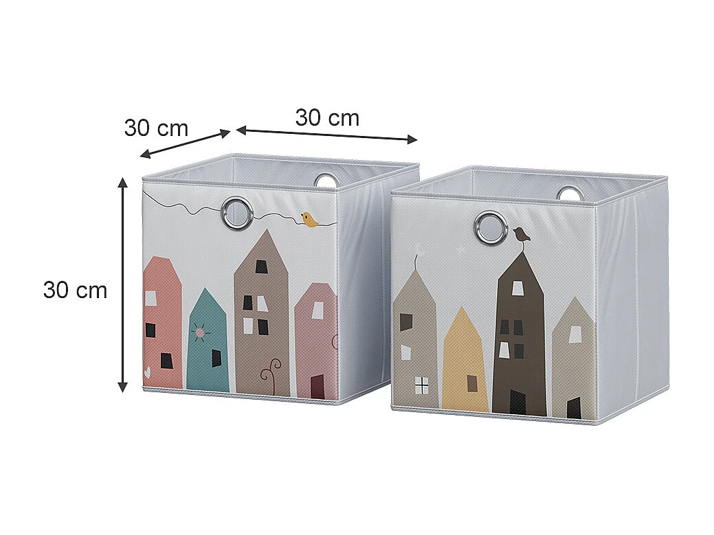 Boîte pliante gris (ville) 30x30x30