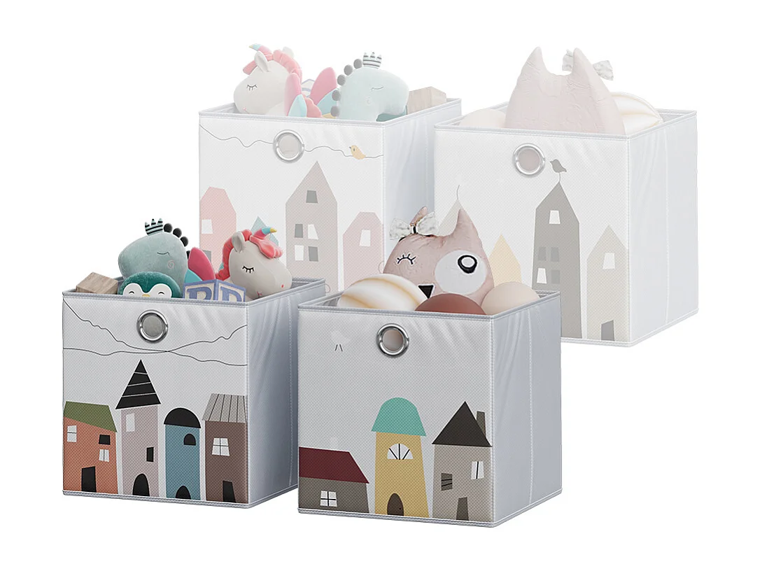 Boîte pliante gris (ville) 30x30x30