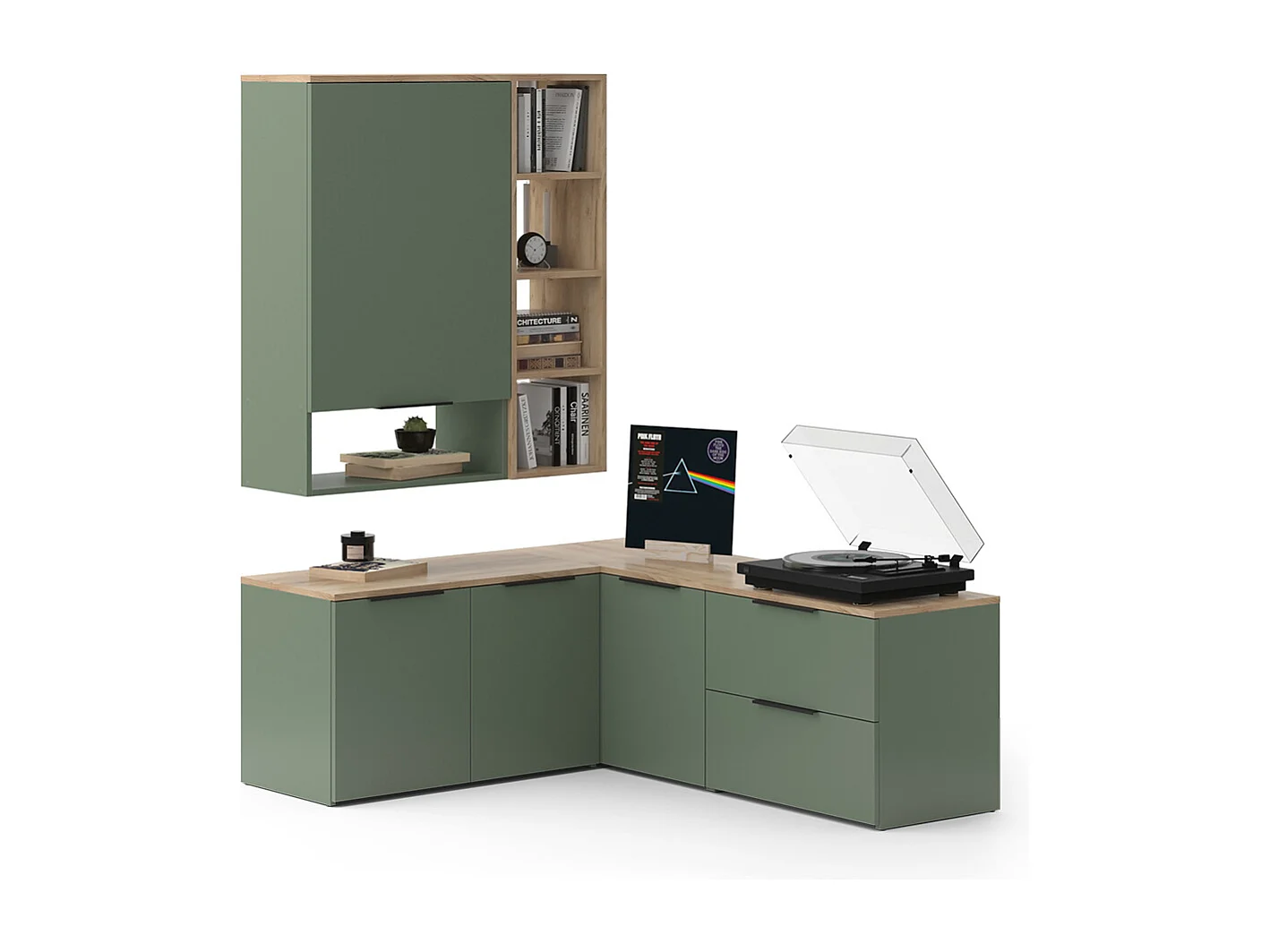 Meuble-paroi vert 80x40x50 wido