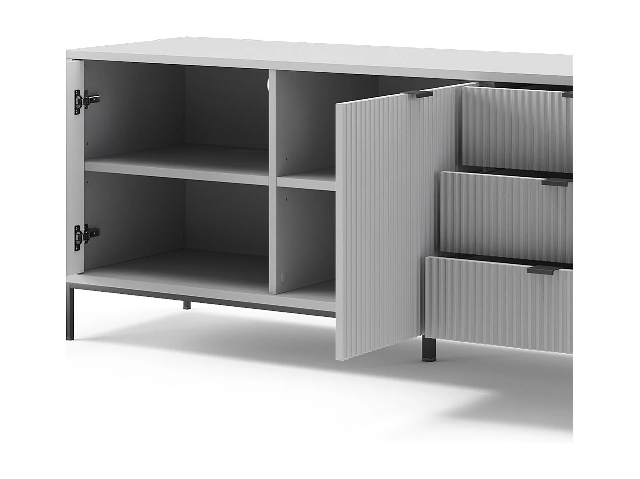 Meuble tv gris 150x42x60 eliza