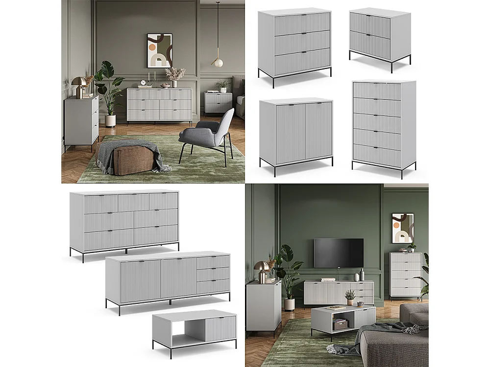 Meuble tv gris 150x42x60 eliza