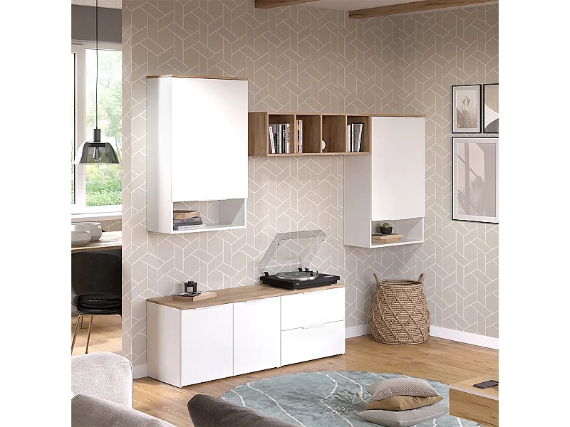 Mur de salon blanc/sonoma 80x40x50 wido