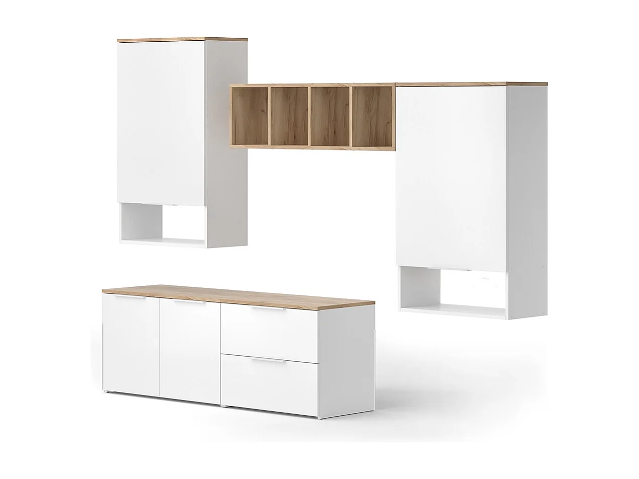 Mur de salon blanc/sonoma 80x40x50 wido