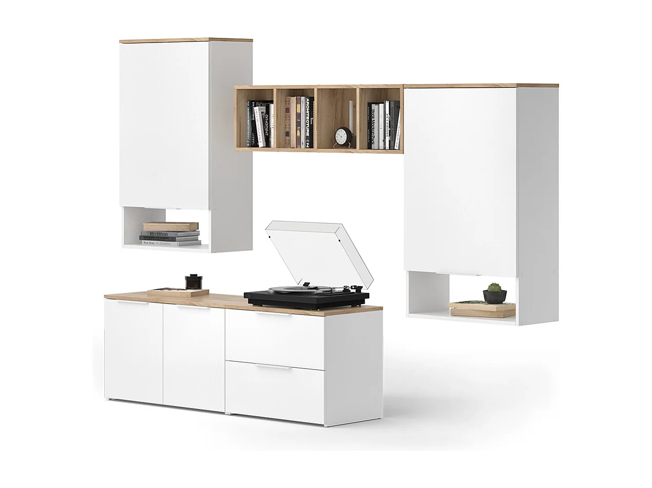 Mur de salon blanc/sonoma 80x40x50 wido