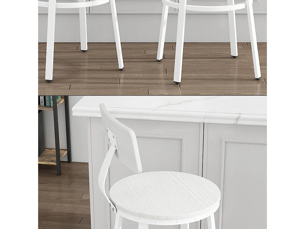 Tabouret de bar blanc 34x55x102 caracas