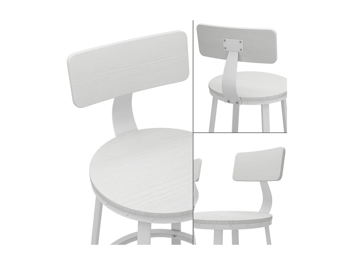 Tabouret de bar blanc 34x55x102 caracas