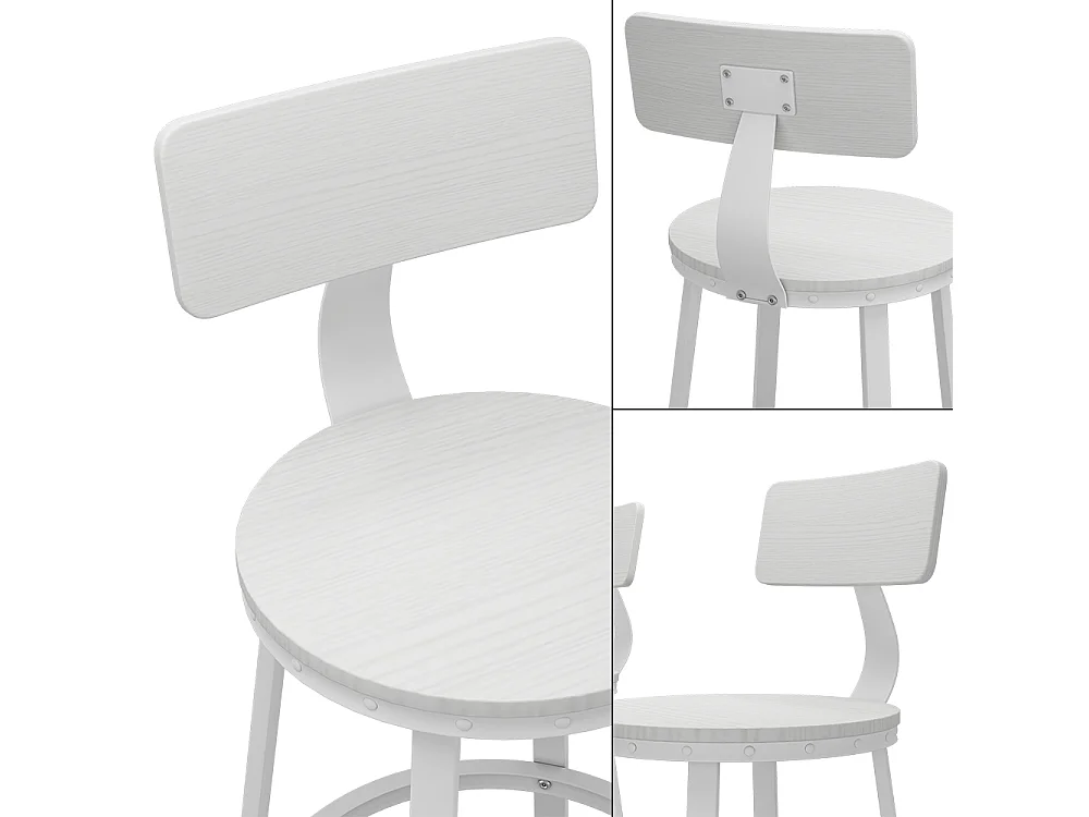Tabouret de bar blanc 34x55x102 caracas