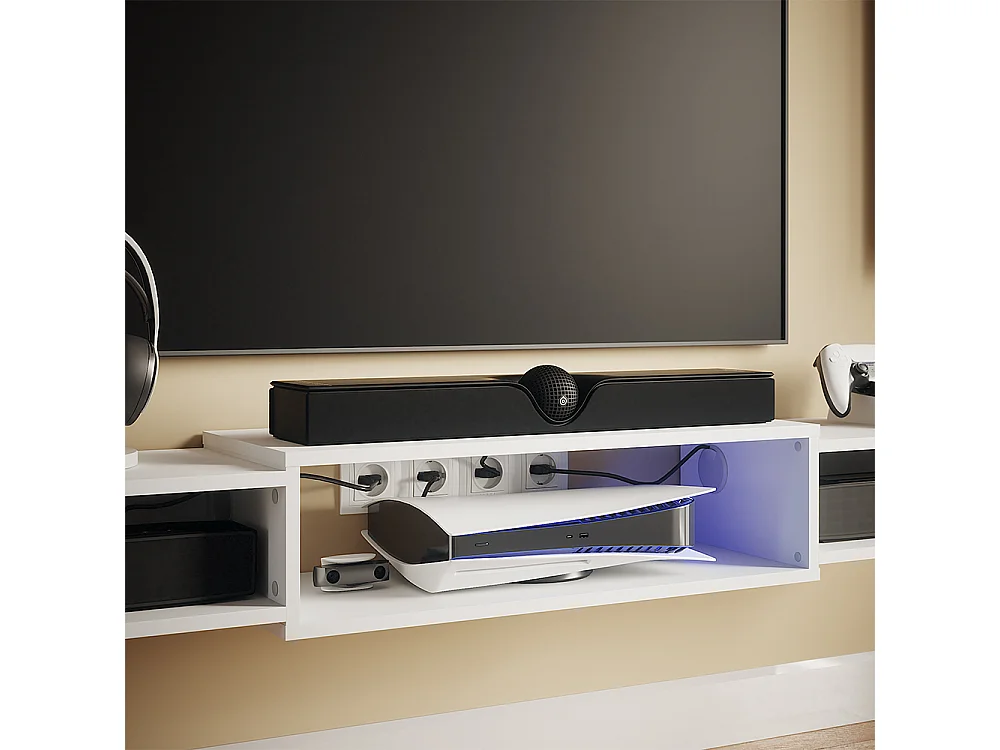 Mobile tv bianco 139.7x29x20.3 nordic