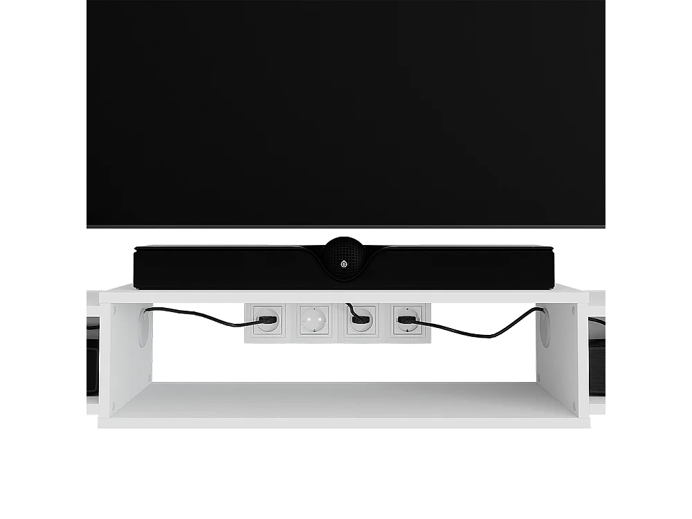 Meuble tv blanc 139.7x29x20.3 nordic