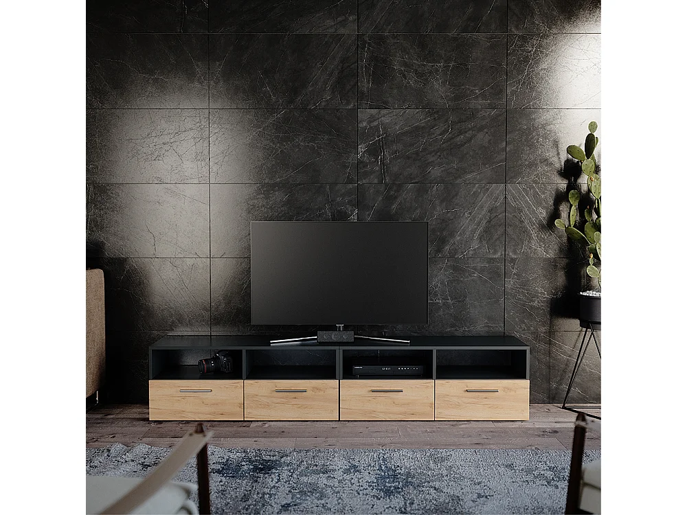 Meuble tv anthracite 190x33.2x38 diego
