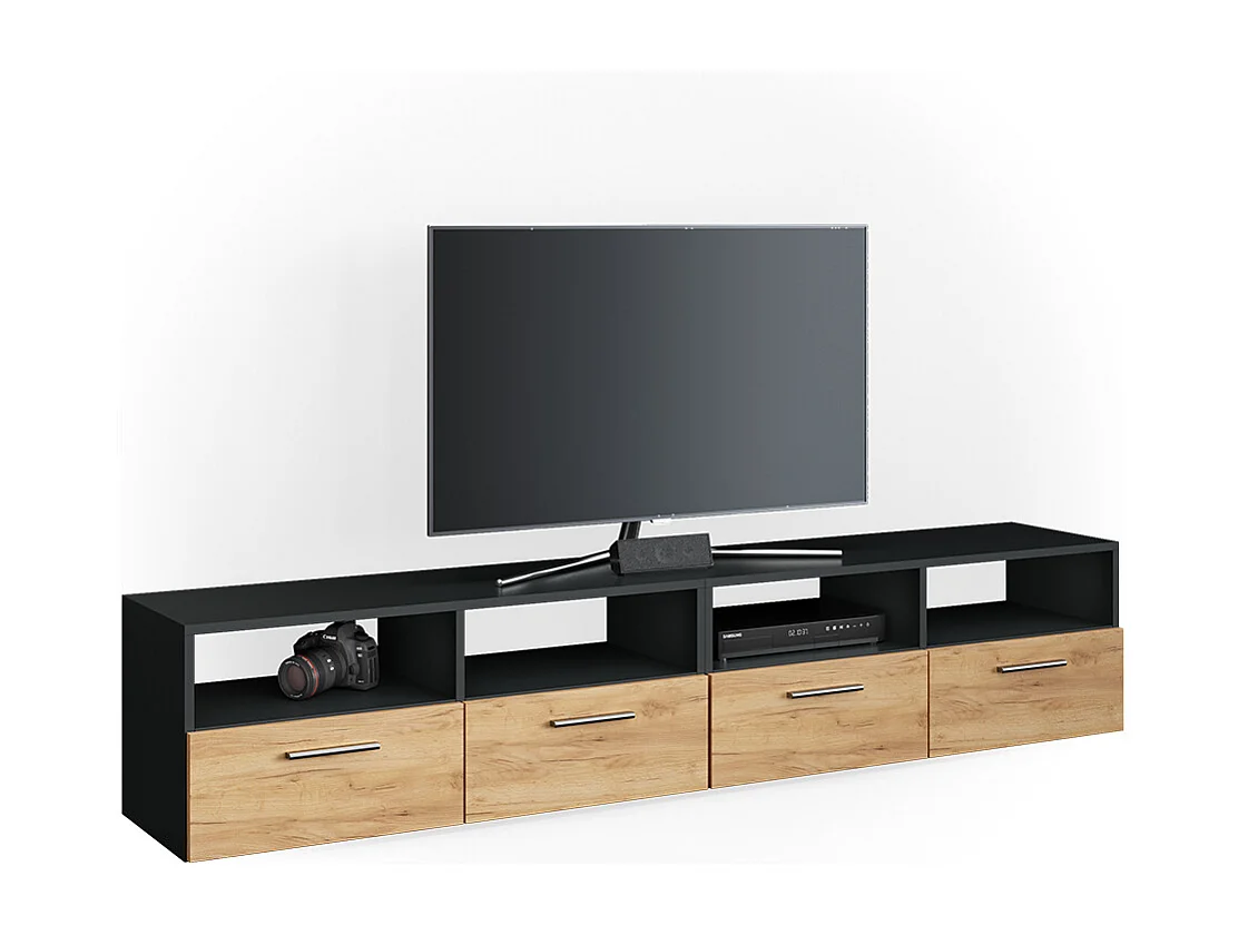 Meuble tv anthracite 190x33.2x38 diego