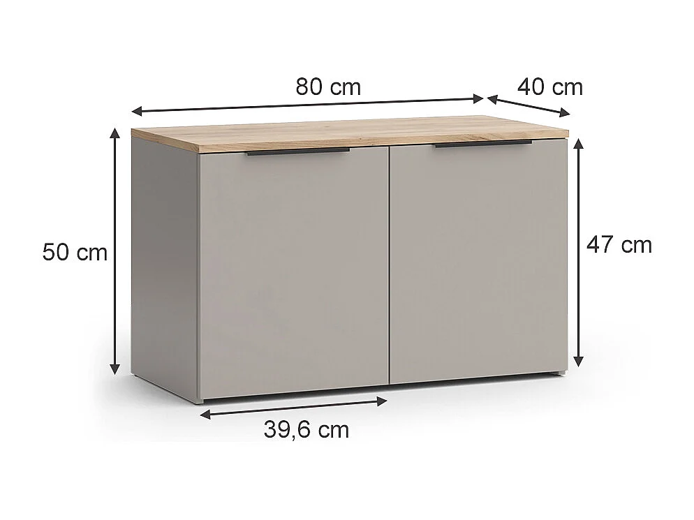 Wohnwand greige 80x40x50 wido