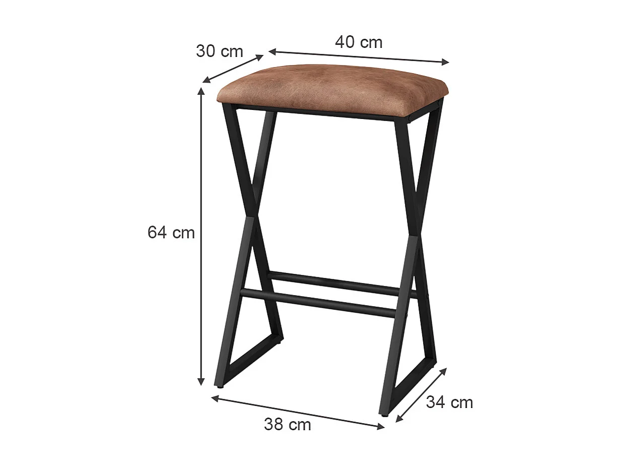 Taburete de bar marrón 40x34x64 vault