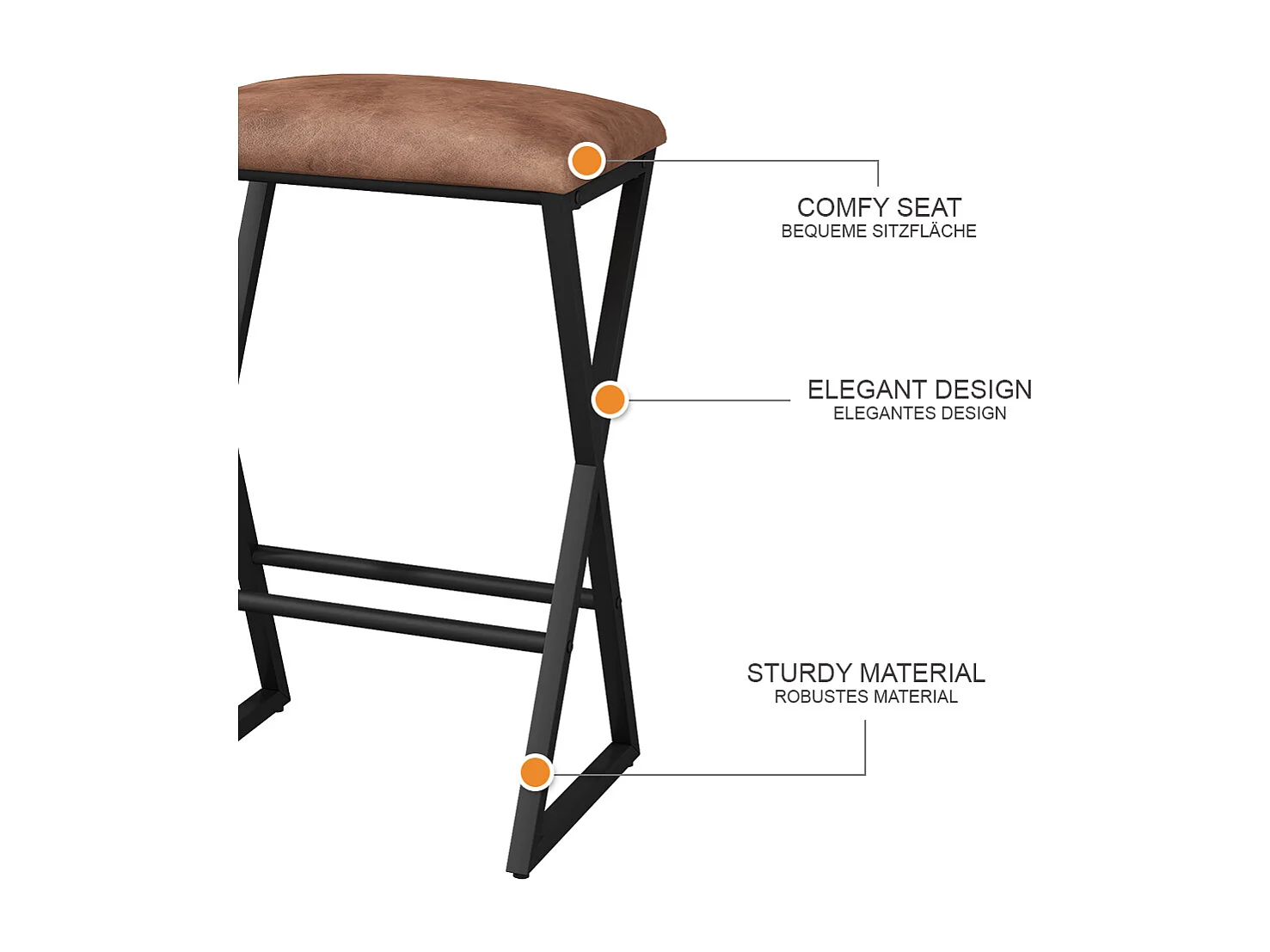 Barhocker braun 40x34x64 vault