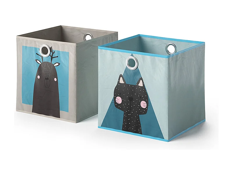 Faltbox 30x30 grau/blau 30x30x30