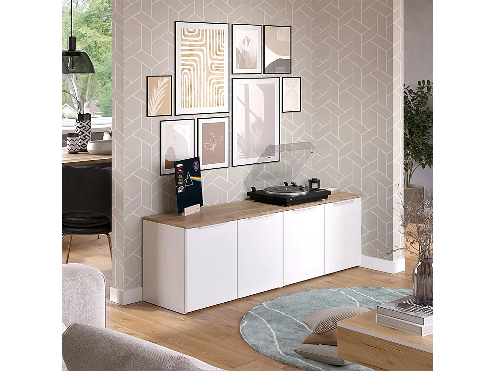 Meuble-paroi blanc/sonoma 80x40x50 wido