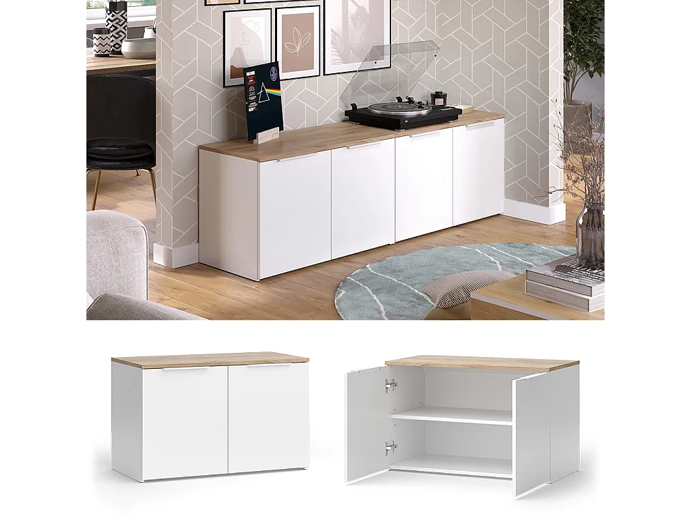 Meuble-paroi blanc/sonoma 80x40x50 wido