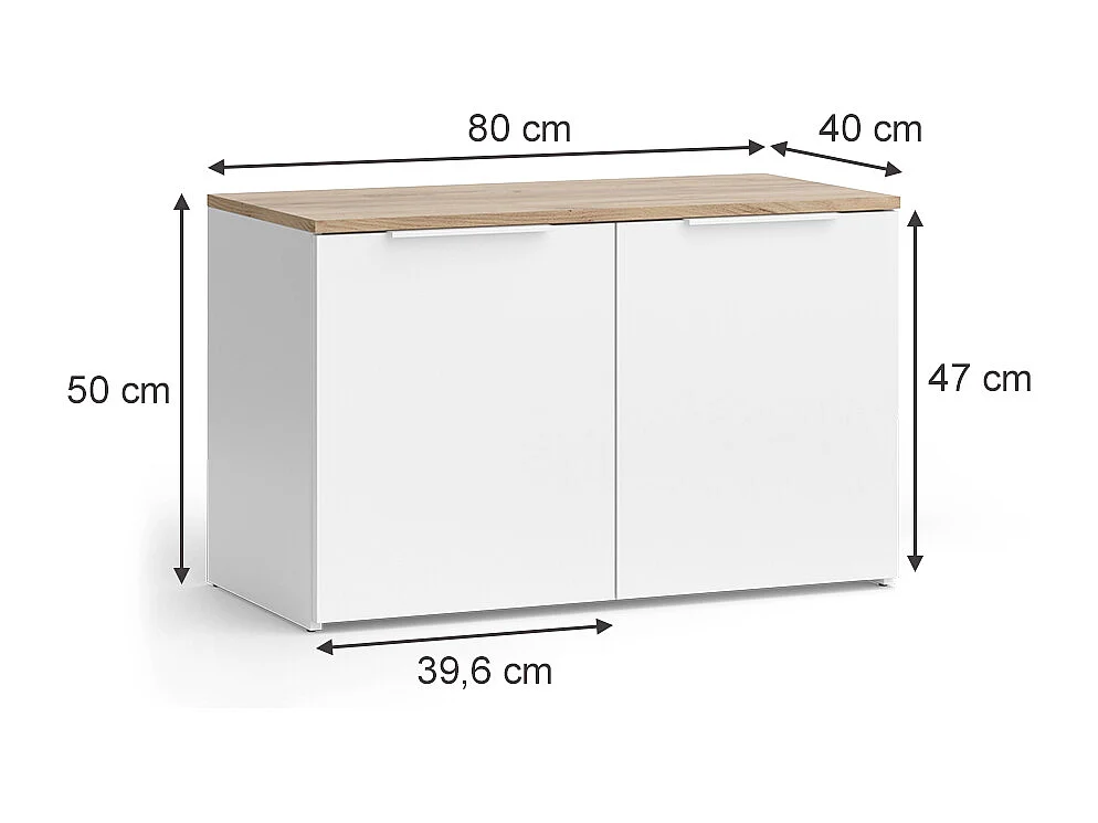 Meuble-paroi blanc/sonoma 80x40x50 wido