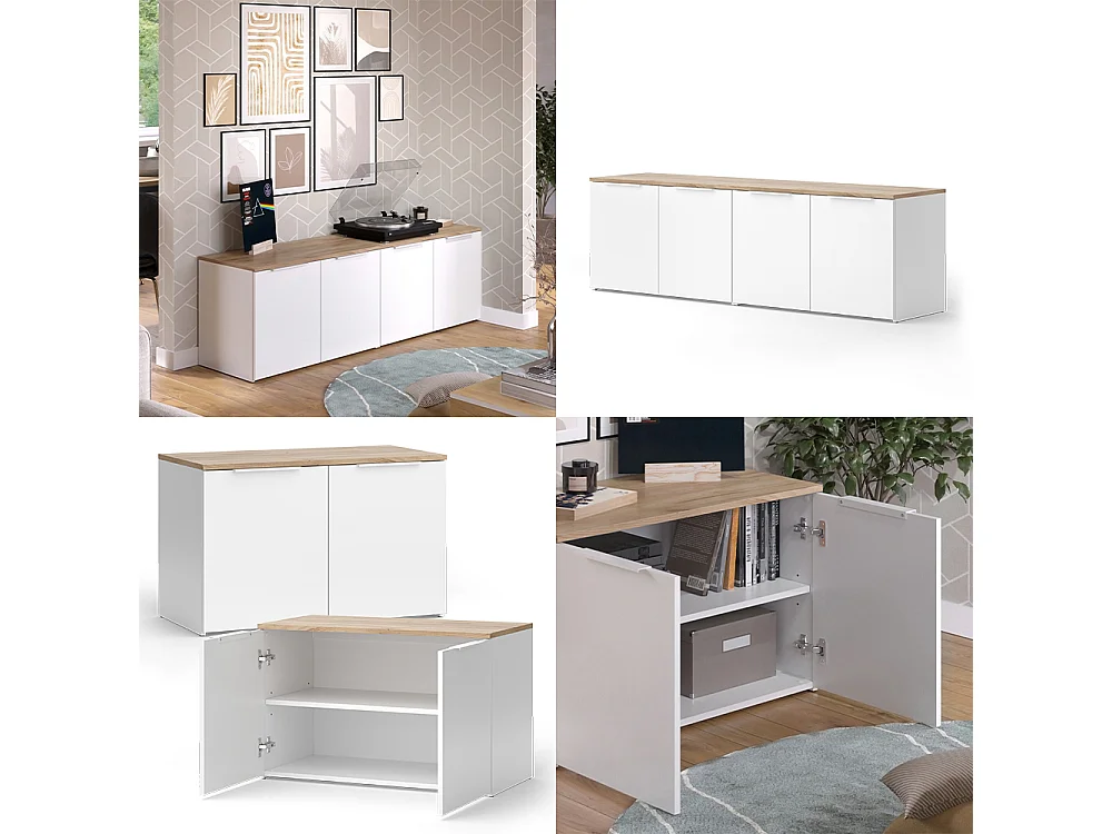 Meuble-paroi blanc/sonoma 80x40x50 wido