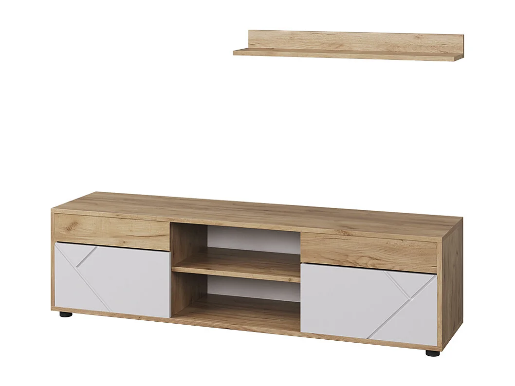 Wohnwand goldkraft eiche/weiß 139.8x35.4x38.9 berno