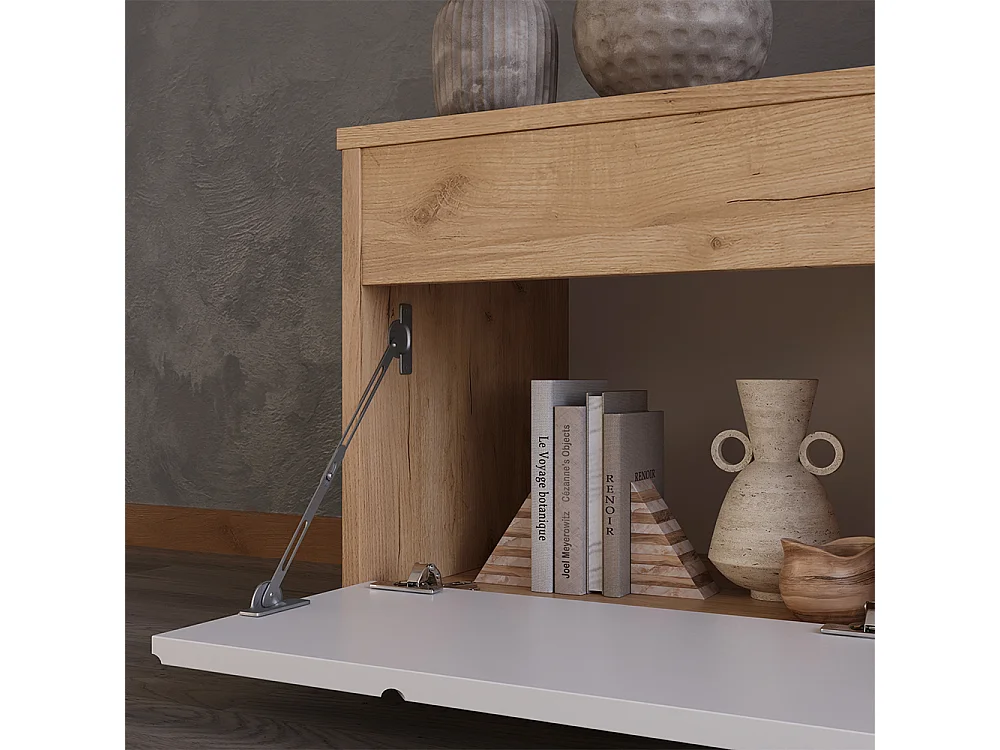 Meuble-paroi chêne doré/blanc 139.8x35.4x38.9 berno