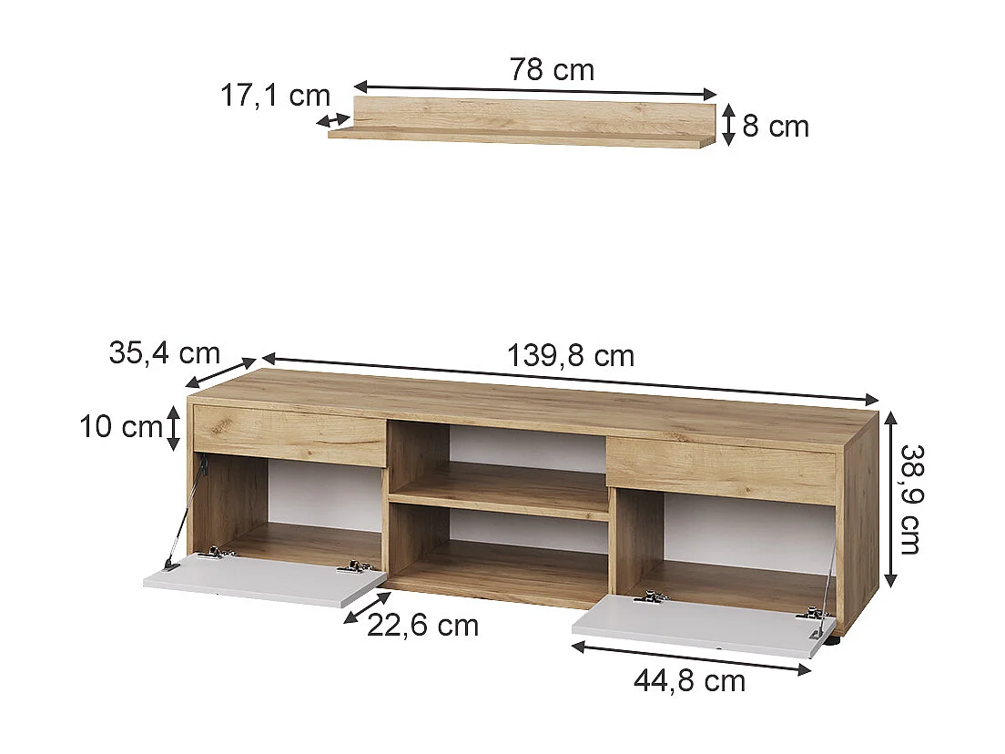 Stuevæg gold power eg/hvid 139.8x35.4x38.9 berno