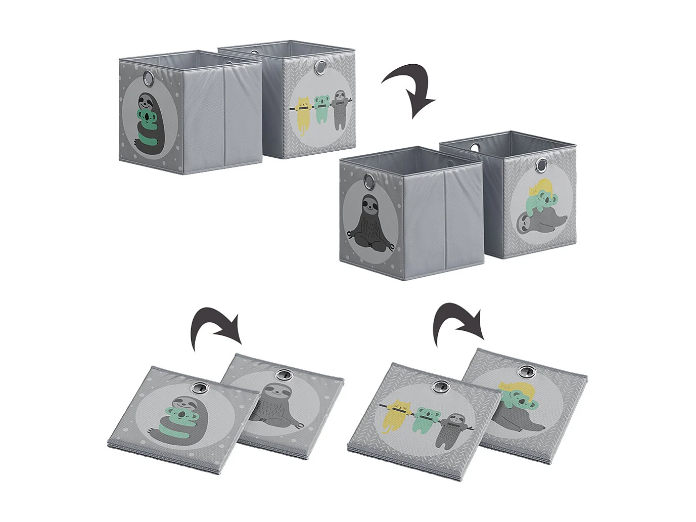 Boîte pliante gris 30x30x30