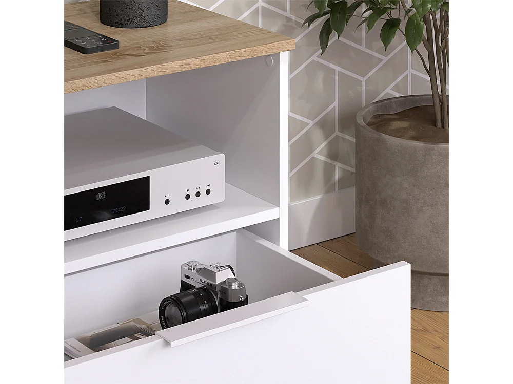 Meuble TV blanc/sonoma 60x40x50 wido