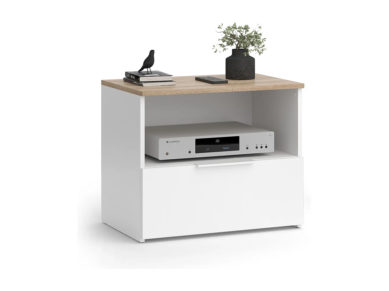 Meuble TV blanc/sonoma 60x40x50 wido