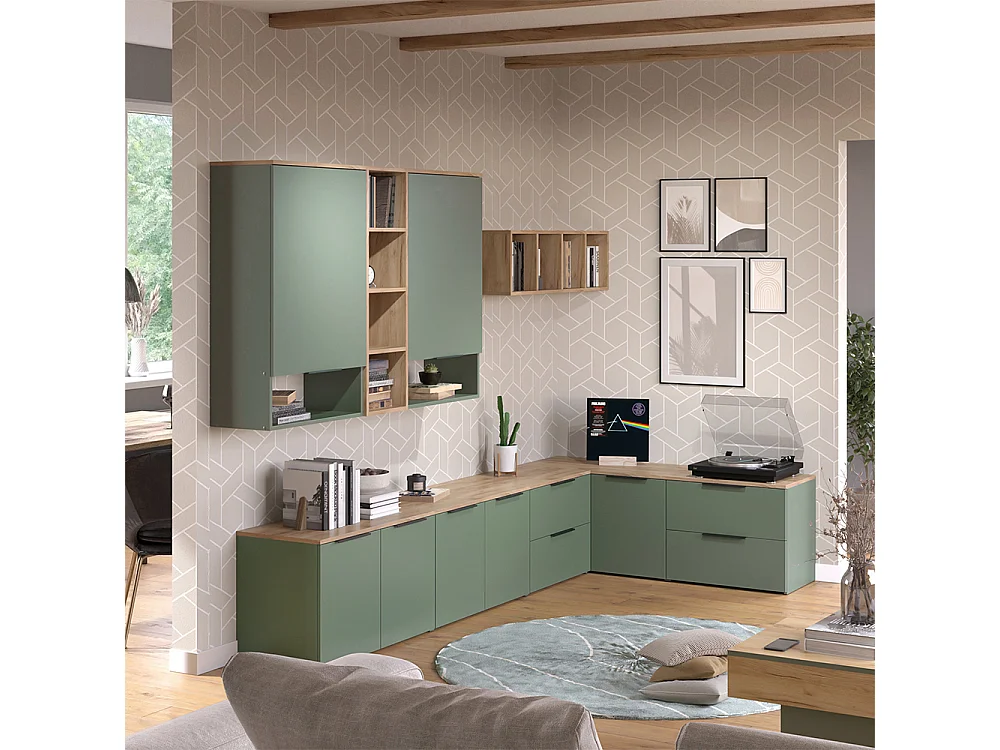 Meuble-paroi vert 80x40x50 wido