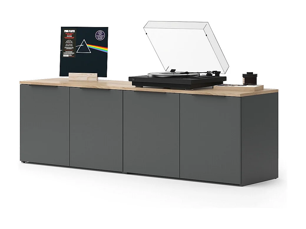 Mur de salon anthracite 80x40x50 wido