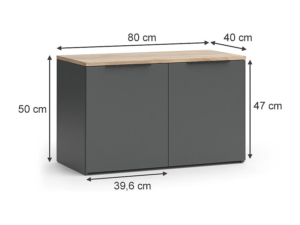 Wohnwand anthrazit 80x40x50 wido