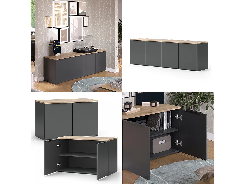 Wohnwand anthrazit 80x40x50 wido