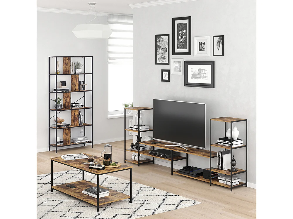 Lavt skab antik træ 226x34x93 fyrk