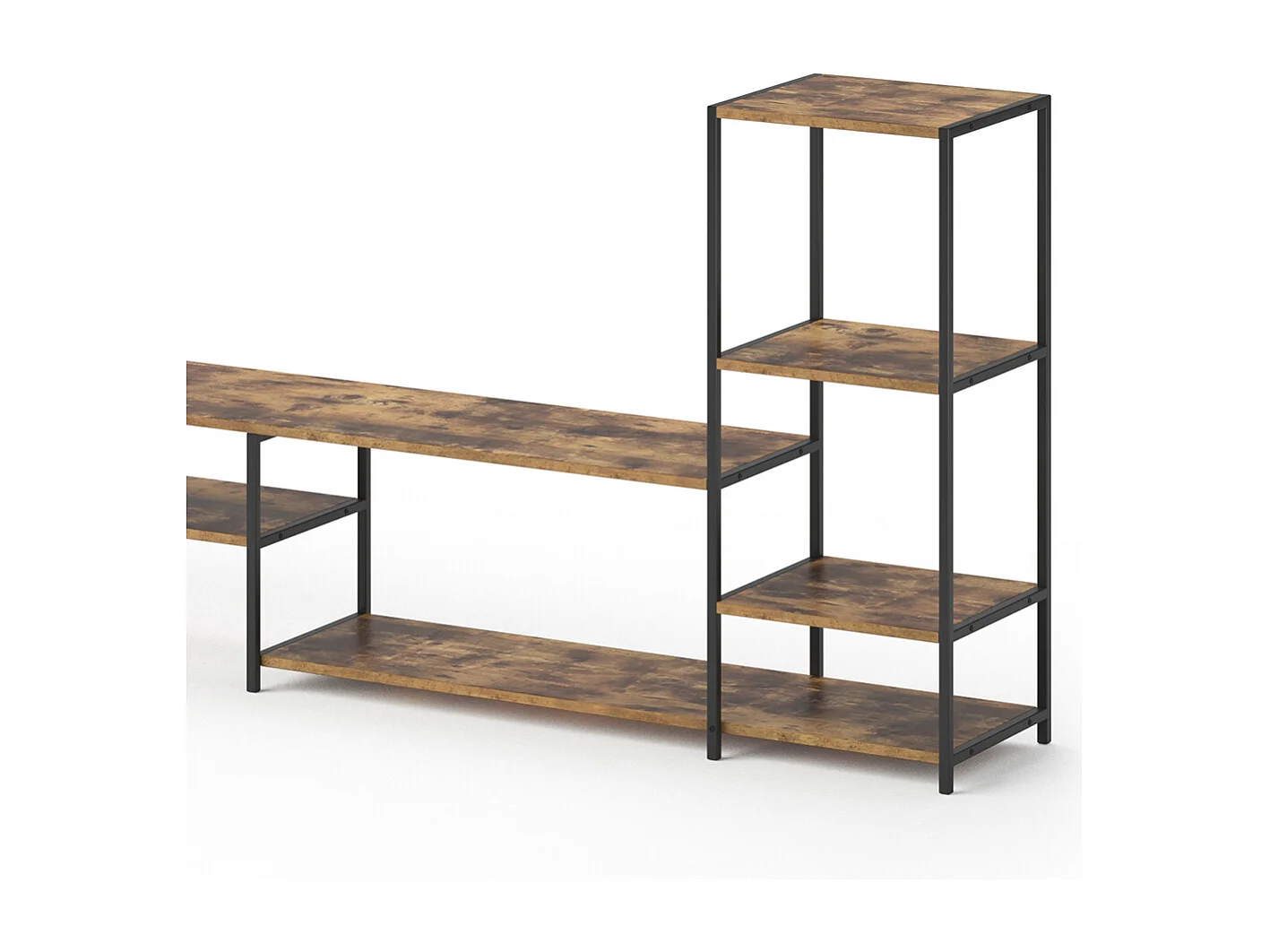 Lavt skab antik træ 226x34x93 fyrk