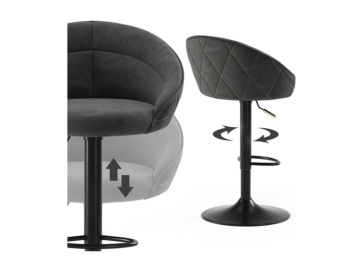 tabouret de bar anthracite 58.5x105x84.5 goldamo