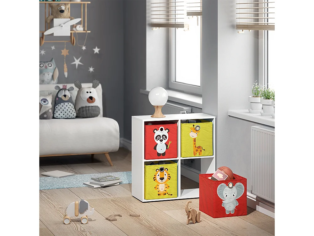 Boîte pliante rouge/jaune 30x30x30