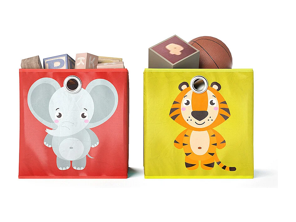 Boîte pliante rouge/jaune 30x30x30