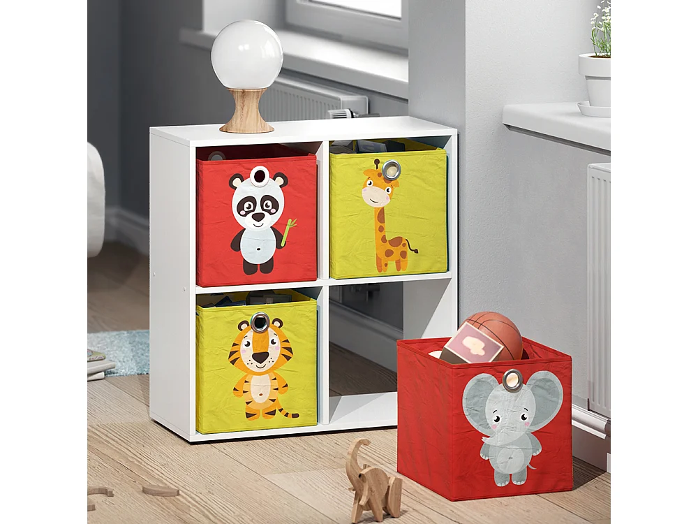 Boîte pliante rouge/jaune 30x30x30