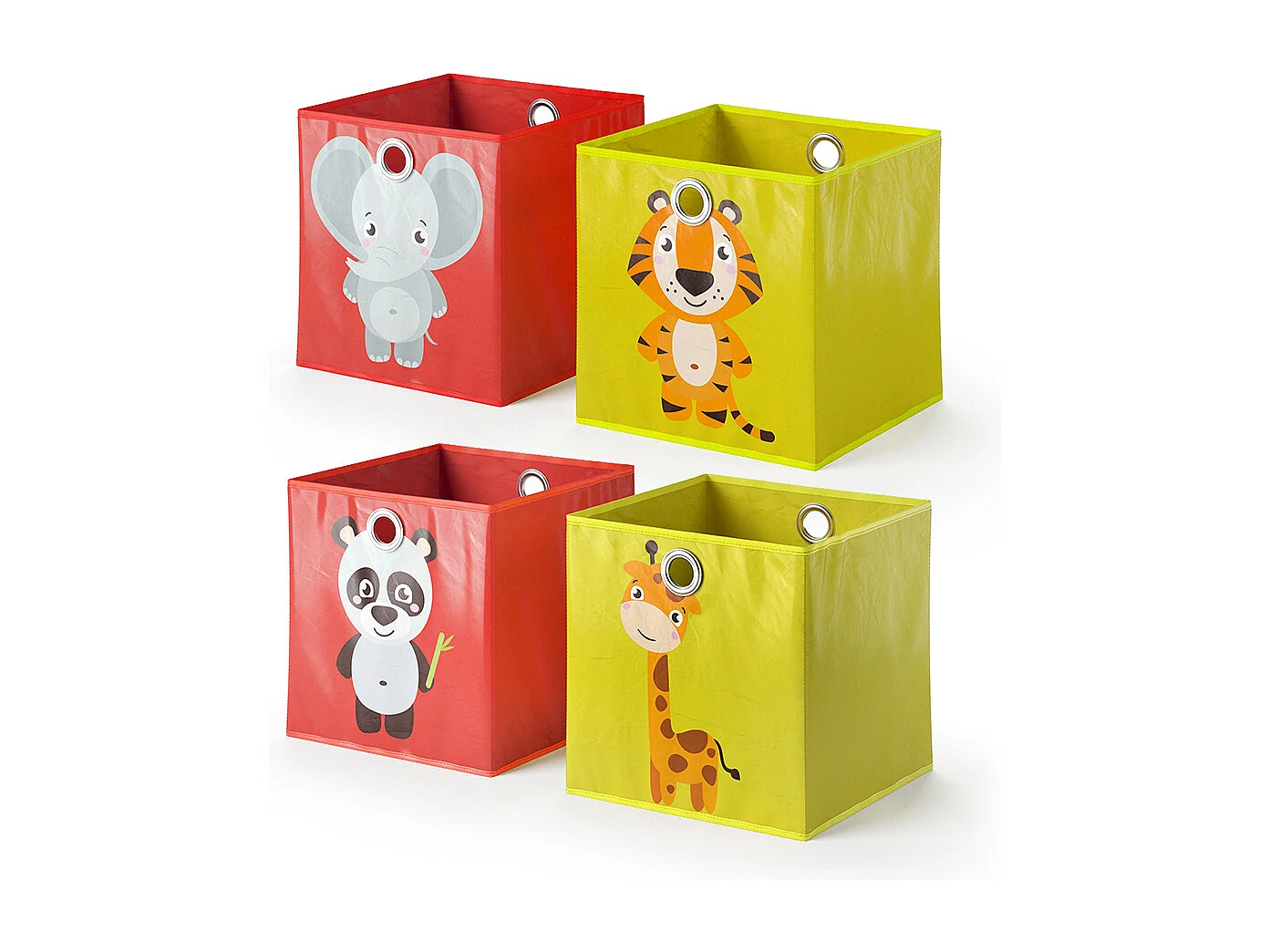 Boîte pliante rouge/jaune 30x30x30