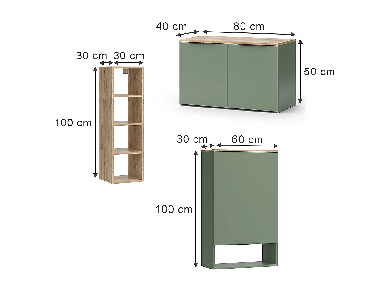 Wohnwand grün 80x40x50 wido