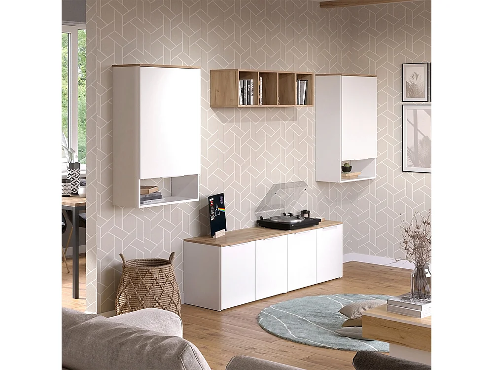 Meuble-paroi blanc/sonoma 80x40x50 wido