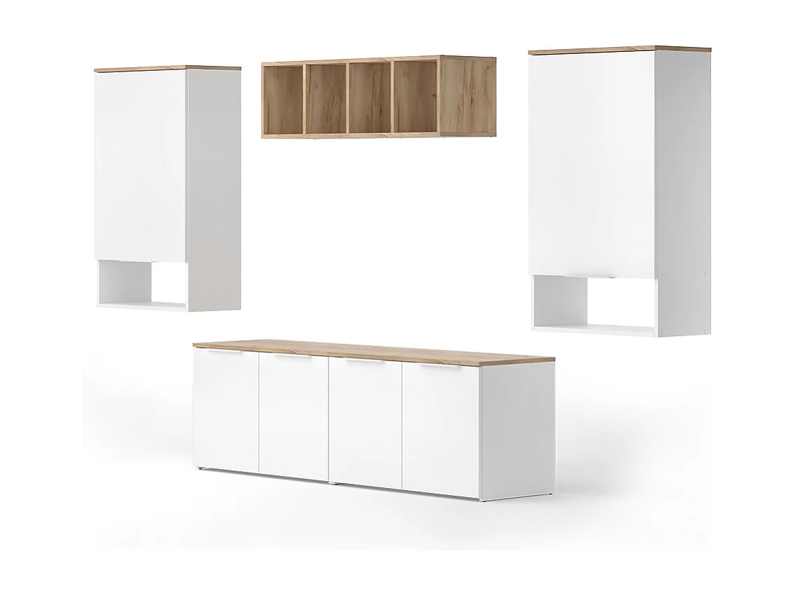 Meuble-paroi blanc/sonoma 80x40x50 wido