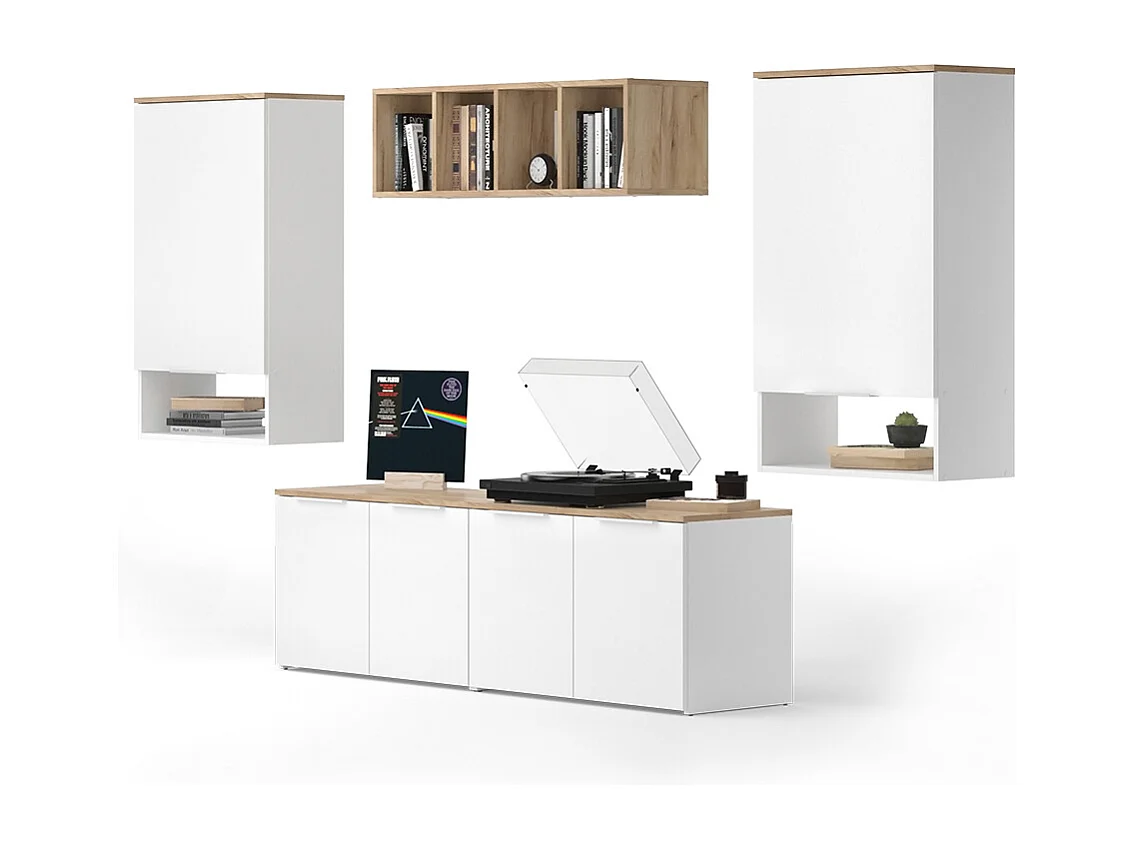 Meuble-paroi blanc/sonoma 80x40x50 wido