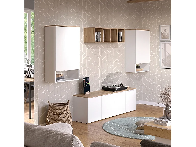 Woonwand wit/sonoma 80x40x50 wido