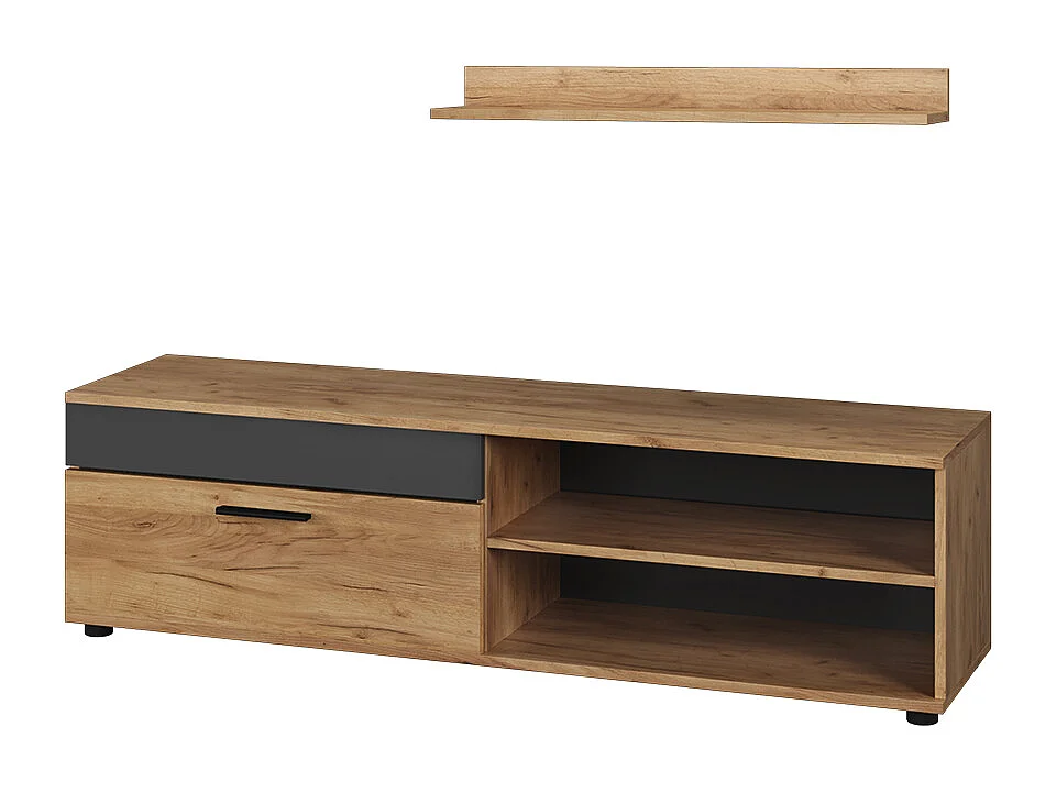 Lowboard & Regal goldkraft eiche/anthrazit 139.8x35.3x38.9 berno